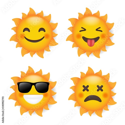 Sun Set Isolated White Background