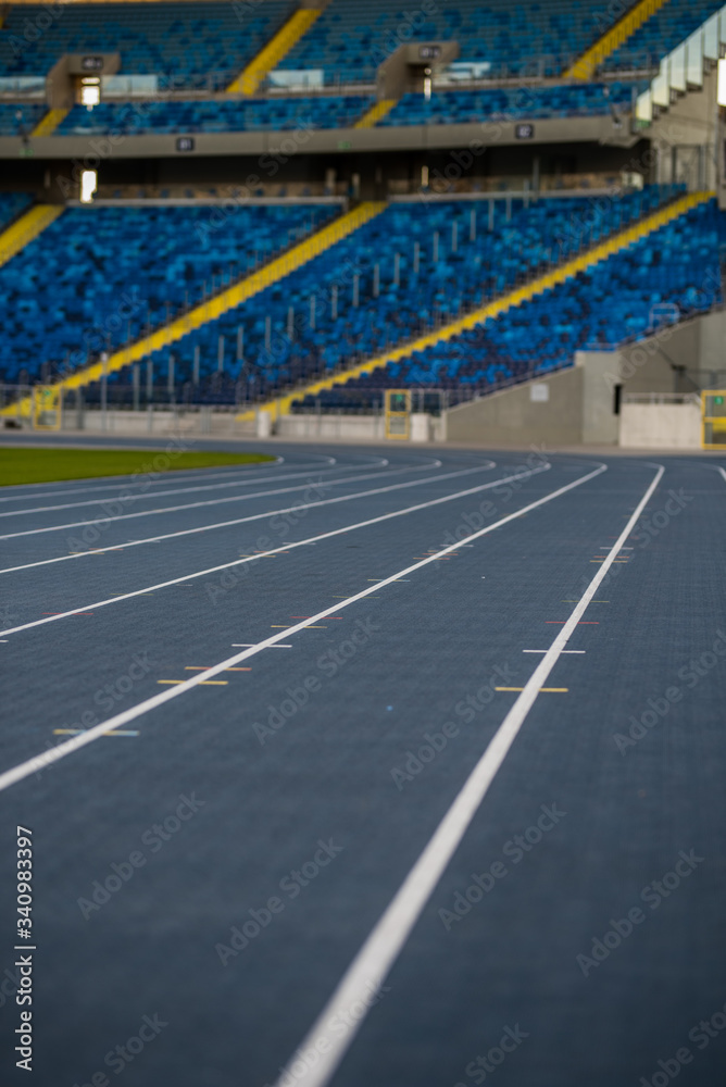 Fototapeta premium Sports treadmill at the stadium