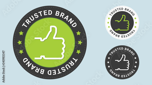 Trusted Brand stamp vector illustration. Vector certificate icon. Vector combination for certificate in flat style.