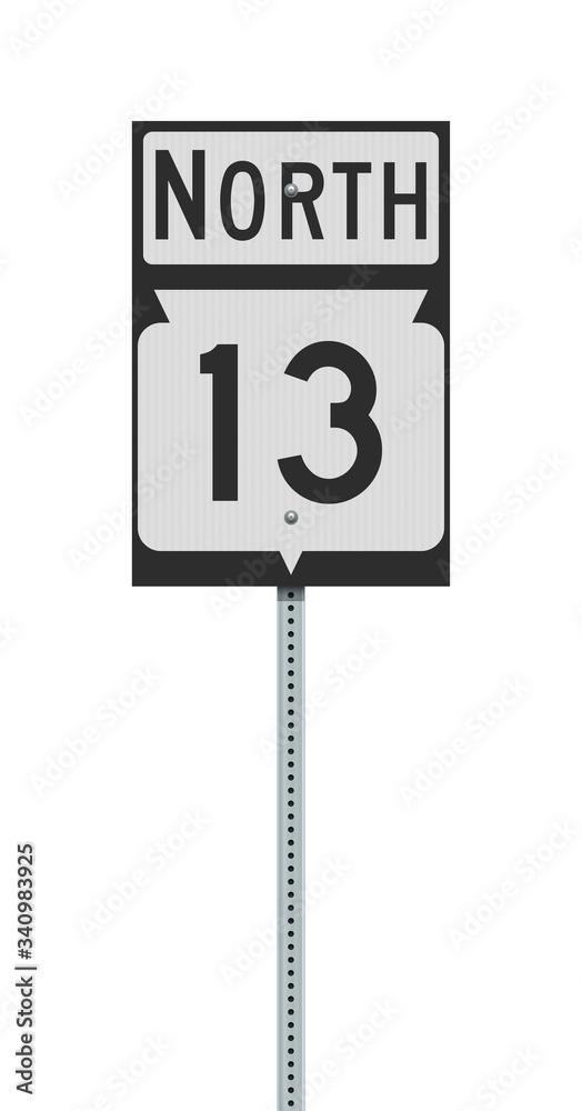 Vector illustration of the Wisconsin State Highway road sign on metallic post Vector illustration of the Wisconsin State Highway road sign on metallic post