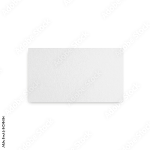 White blank paper business card mockup template on isolated white background, 3d illustration