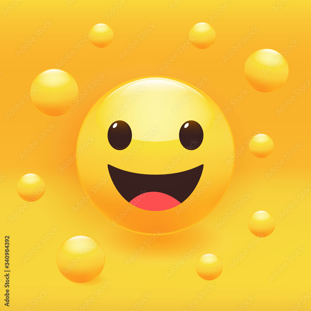 Fototapeta premium Smile sticker set. Premium vector illustration.