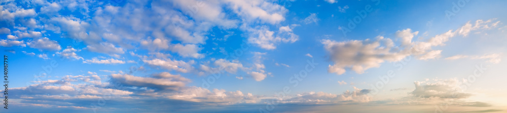 Morning blue sky panorama