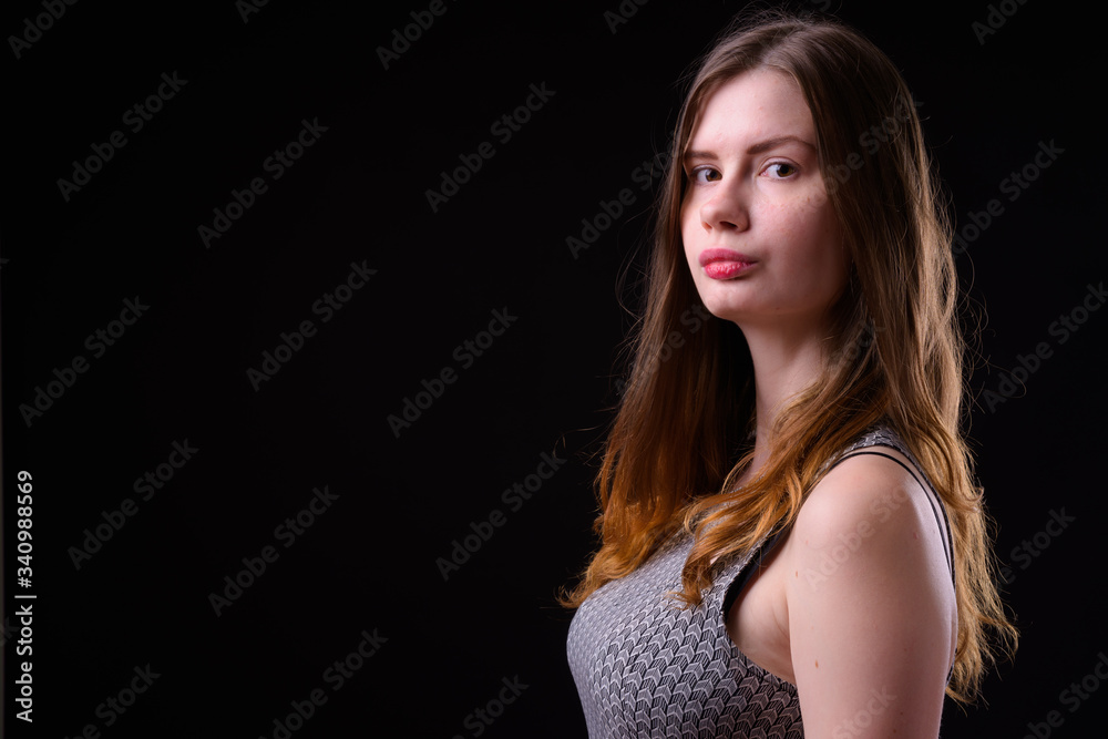 Profile view of young beautiful Scandinavian woman Profile view of young beautiful Scandinavian woman