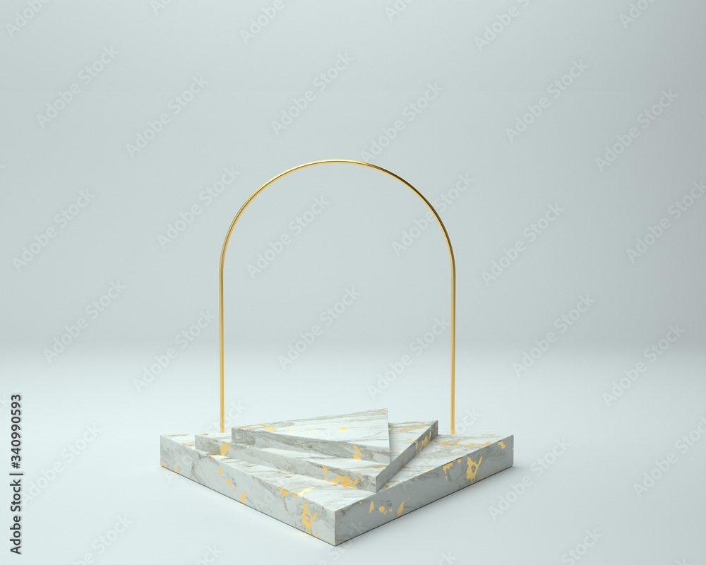 3d render of background with a pedestal and a showcase, abstract minimal concept, blank space, simple clean design, minimalist mockup