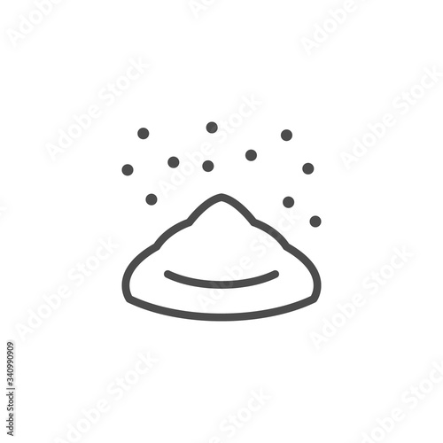 Powdered sugar line outline icon