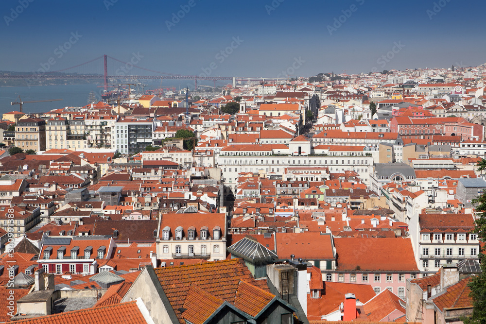 View of the Portuguese capital Lisbon from the observation deck