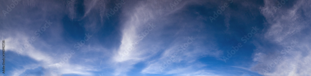 Evening sky panorama background with clouds