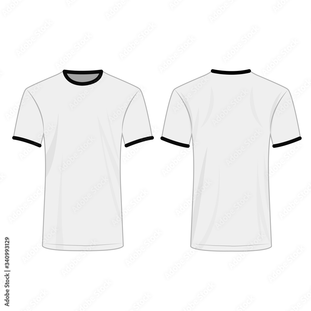 Naklejka premium Two colors t shirt white and black isolated vector set