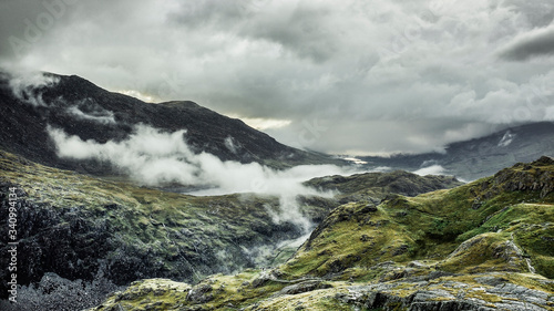 Fotografie Snowdonia, Wales UK- Cloud inversion in beautiful Snowdonia mountain scene