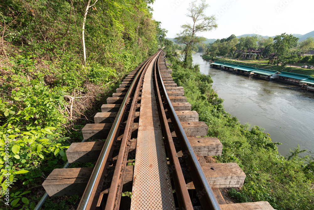 Death Railway Located in Kanchanaburi Province, Thailand, was built during World War 2 using the Allied prisoners of war. Australian soldier American soldiers and Asian laborers That the Japanese army Death Railway Located in Kanchanaburi Province, Thailand, was built during World War 2 using the Allied prisoners of war. Australian soldier American soldiers and Asian laborers That the Japanese army