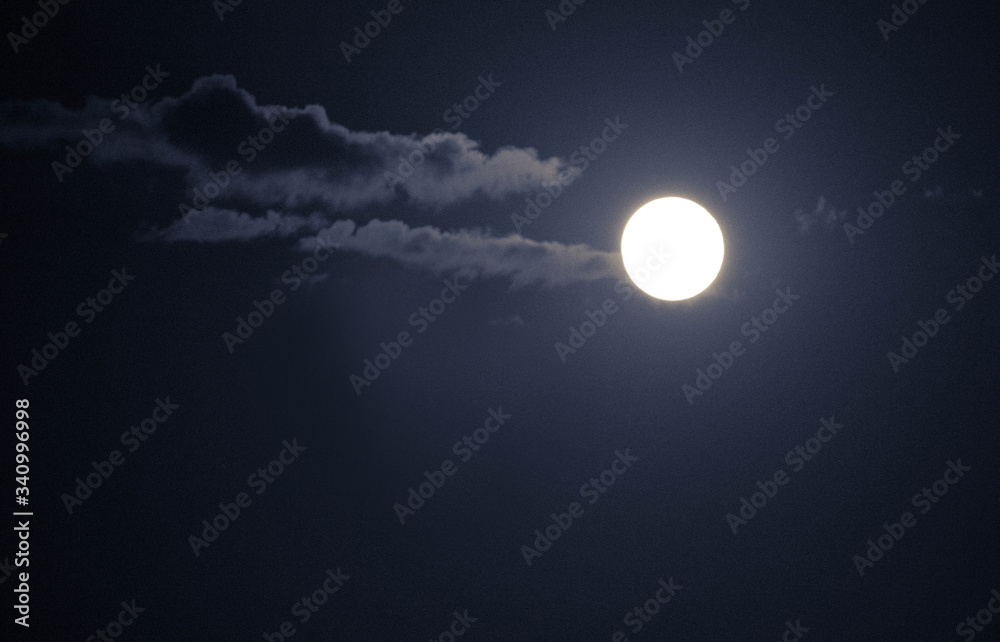Full moon in the sky with clouds Full moon in the sky with clouds