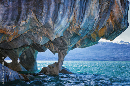 Marble caves, General Carrera lake, Patagonia chilena photo