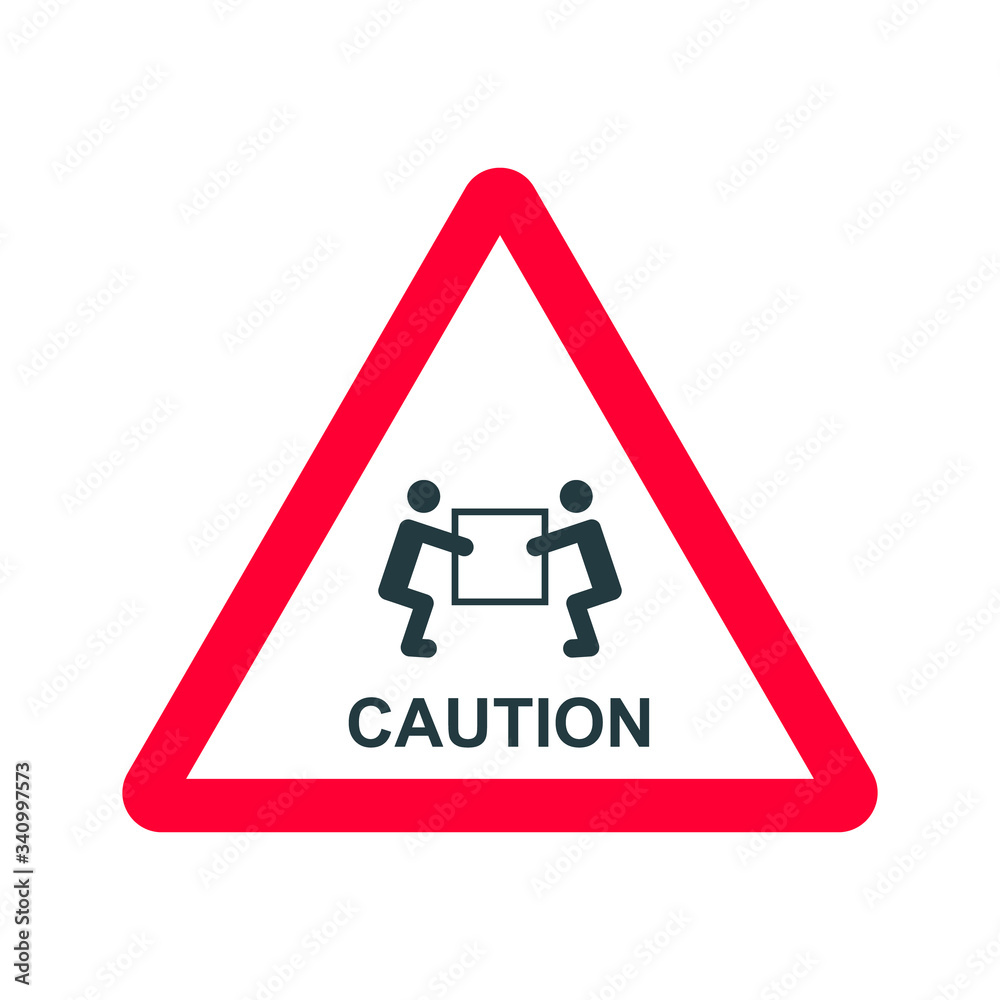 warning sign, handling heavy loads, vector icon warning sign, handling heavy loads, vector icon