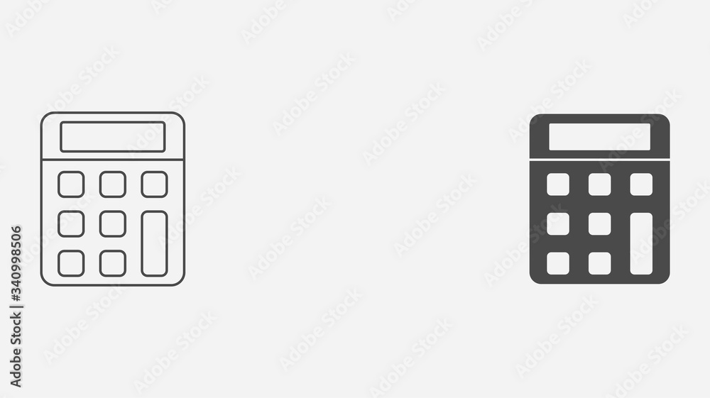 Calculator outline and filled vector icon sign symbol Calculator outline and filled vector icon sign symbol