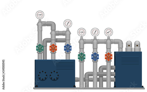 Isolate piping unit on white background