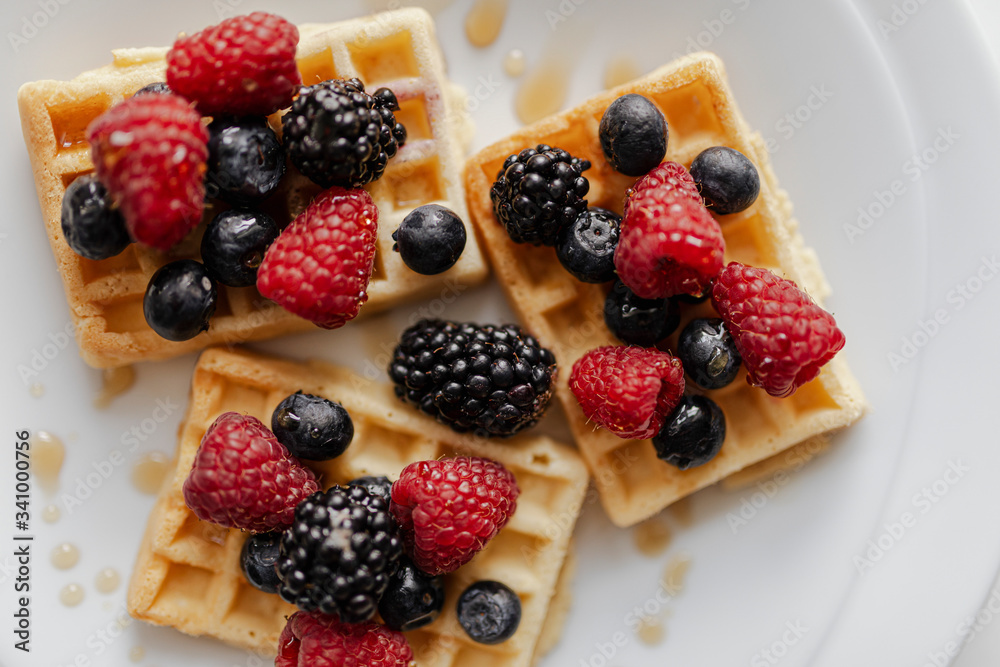 Waffle with fresh berries Waffle with fresh berries