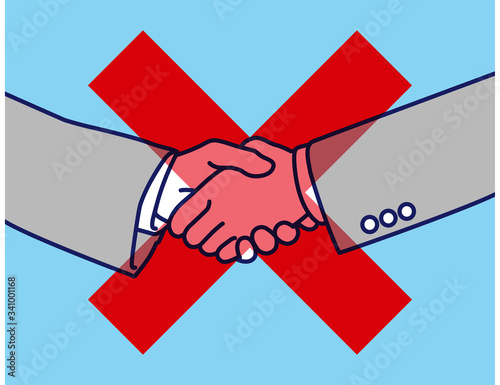 Do Not shake Hands,  vector illustration