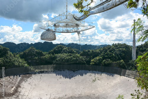 Arecibo, Puerto Rico, USA, 12 December 2016: Arecibo Observatory, one of the largest radio telescopes in the world photo