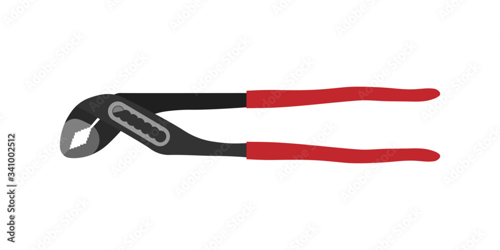 Pump pliers tool vector flat illustration Pump pliers tool vector flat illustration
