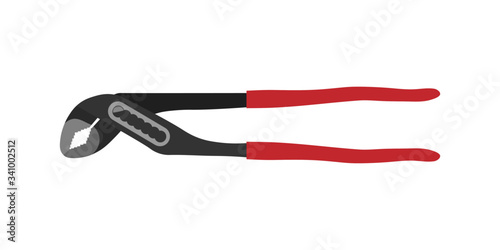 Pump pliers tool vector flat illustration