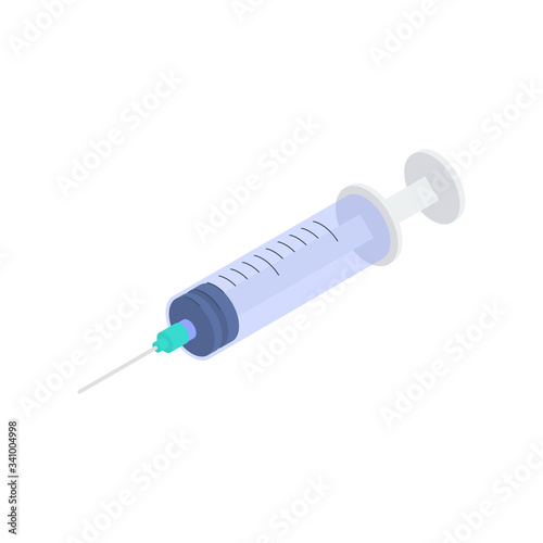 Syringe icon isolated on white background. Can be used for infographics, internet sites, web banners.
