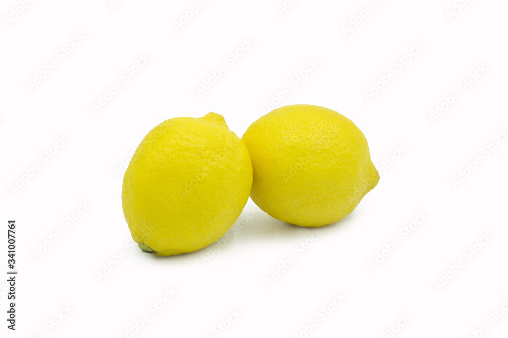 Creative layout made of lemon isolated white background.