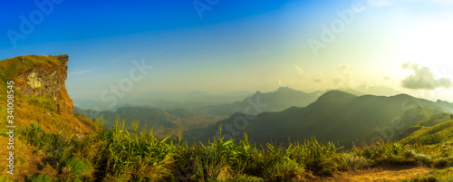 Fototapeta Naklejka Na Ścianę i Meble -  Sunrise at Phu Chee Fah, Chiang Rai,Phu Chee Fah Mountain in Northern Thailand