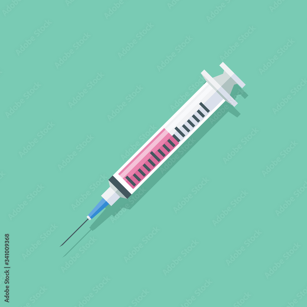 Vector design of injection syringe for vaccine