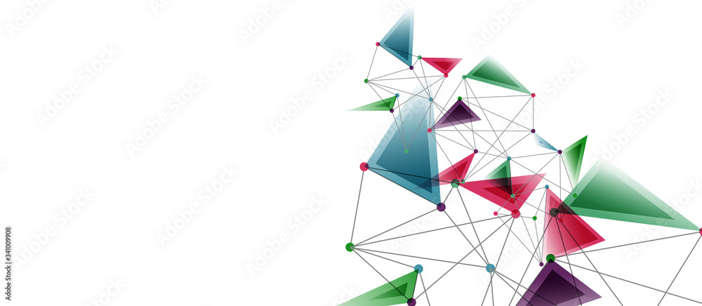Line points connections, triangular technology design. Abstract geometric background Line points connections, triangular technology design. Abstract geometric background