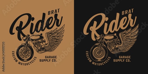 Custom motorcycle vintage print