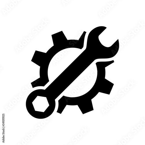 wrench and gear icon vector trendy design template