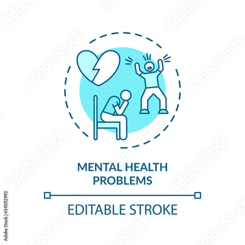 Mental health problems concept icon