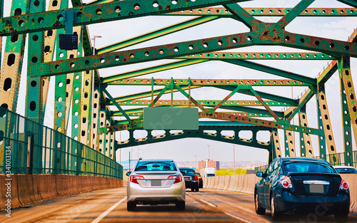 Newark bridge in New Jersey reflex photo