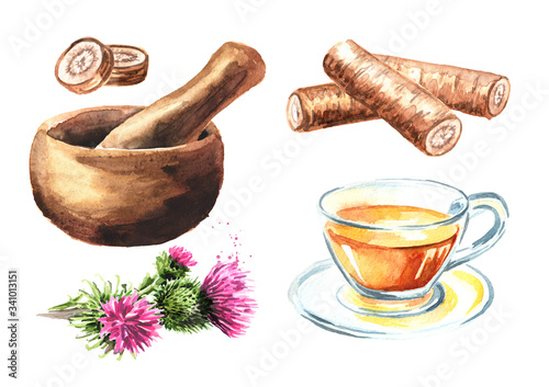 Tableau sur toile Burdock set