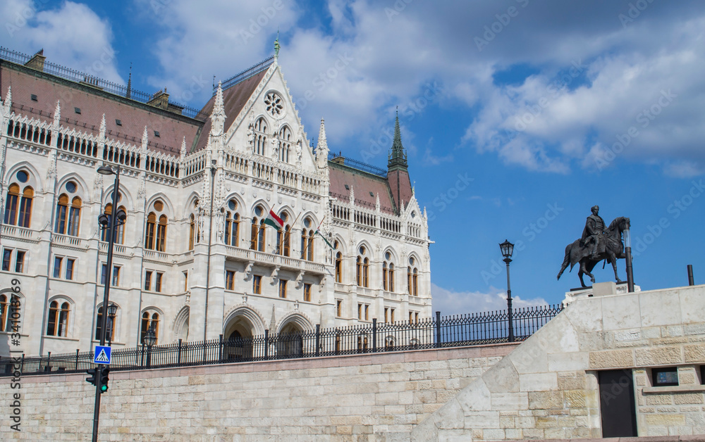 The Hungarian Parliament Building - the seat of the Hungarian Parliament on the Danube in Budapest