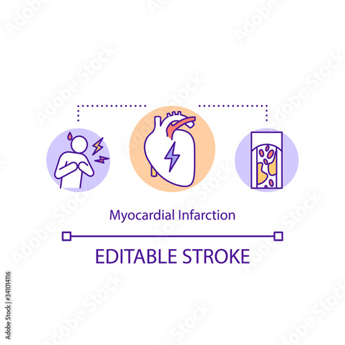 Myocardial infarction concept icon
