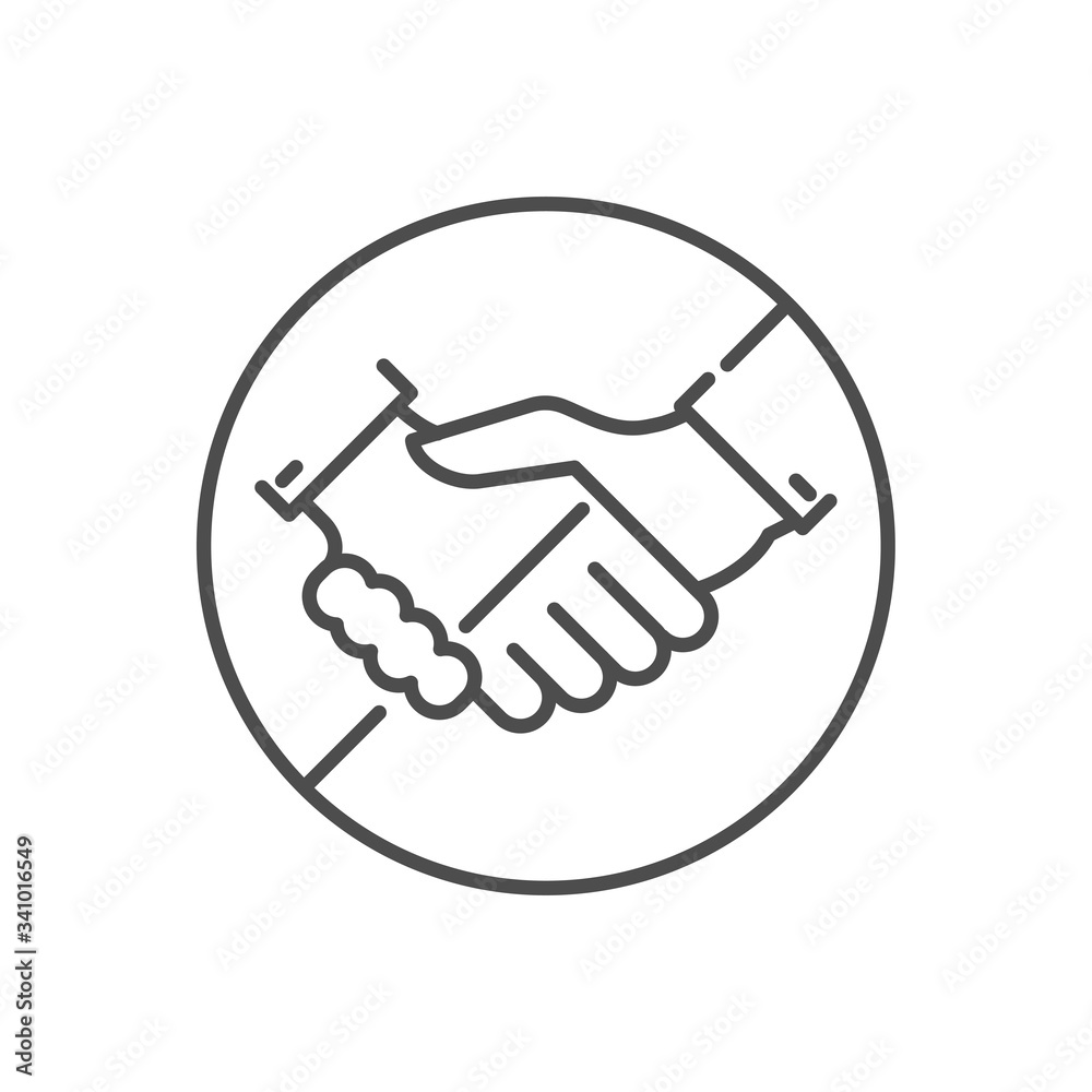 Avoid Contact related vector thin line icon Avoid Contact related vector thin line icon