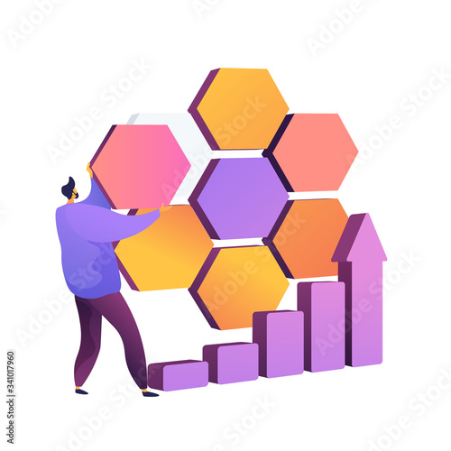 Market segmentation. Company dividing, business potential, marketplace. Target audience, consumer finding. Subset, pie chart design element. Vector isolated concept metaphor illustration