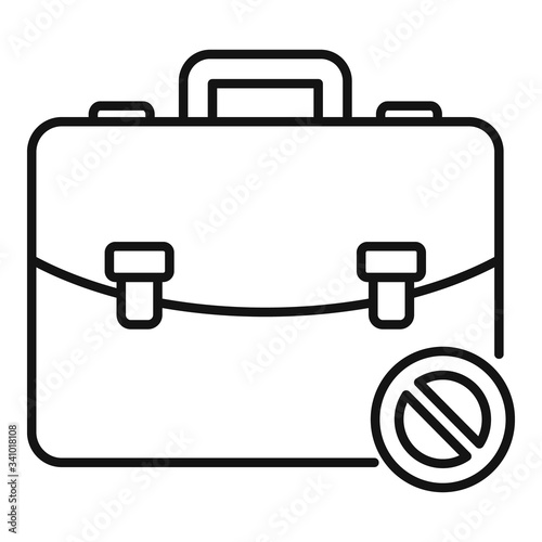 Unemployed leather bag icon. Outline unemployed leather bag vector icon for web design isolated on white background