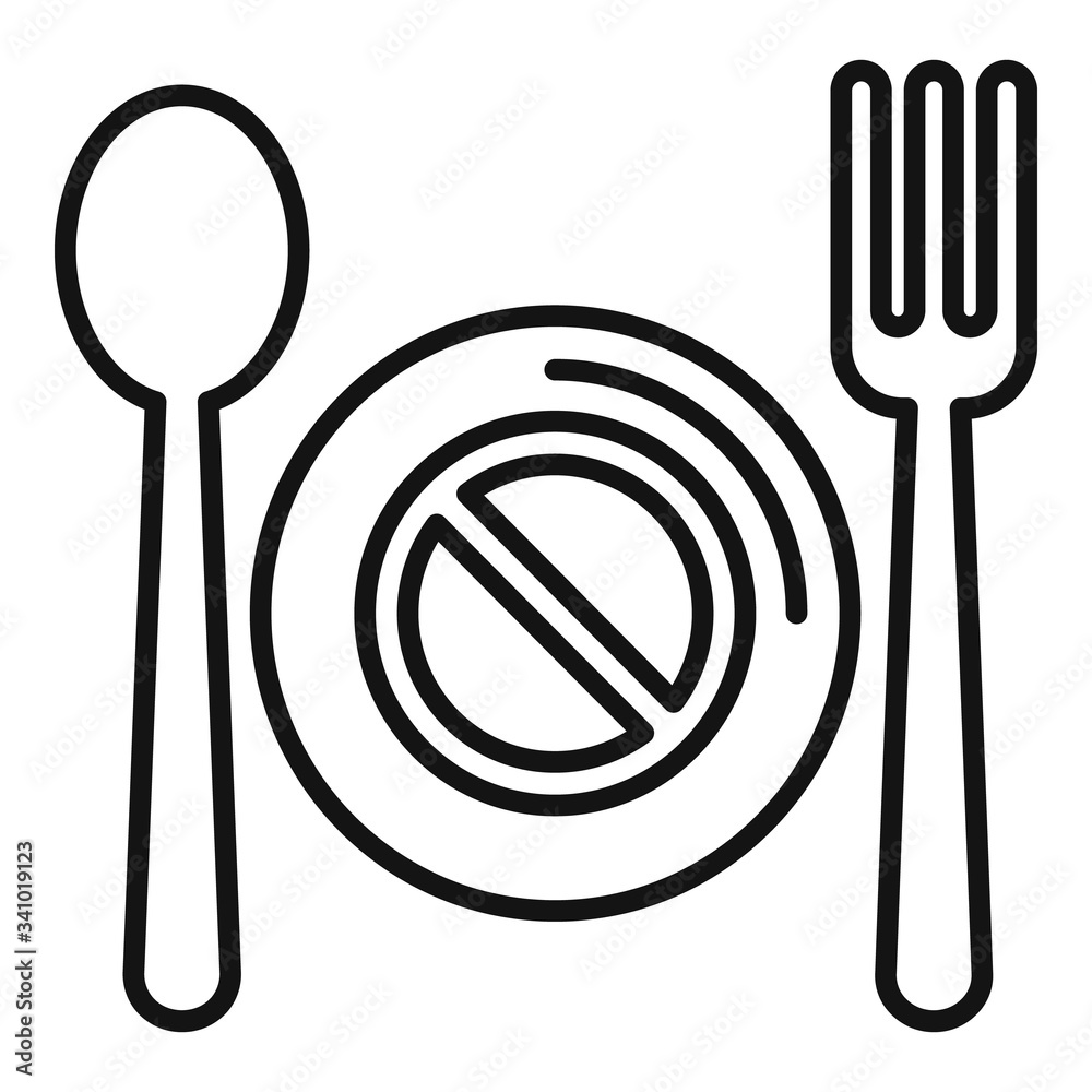 Depression no food icon. Outline depression no food vector icon for web  design isolated on white background Stock Vector | Adobe Stock
