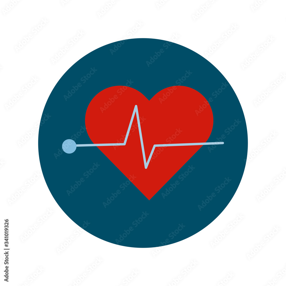 heart cardio block and flat style icon heart cardio block and flat style icon