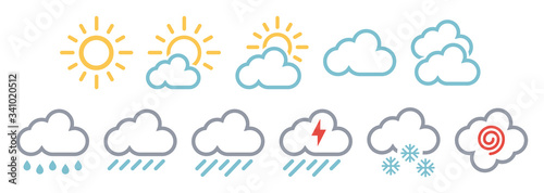 minimal simple weather reports icons photo