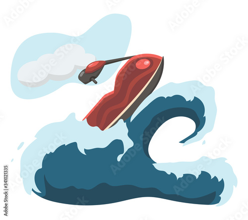 world's water scooter jumps on the waves vector