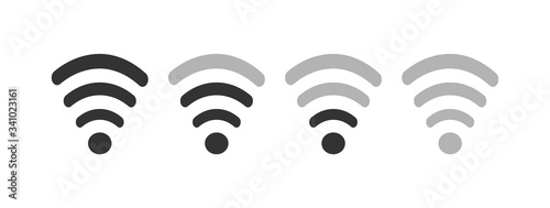 Wi-fi signal level icon set. Vector illustration made on light background.
