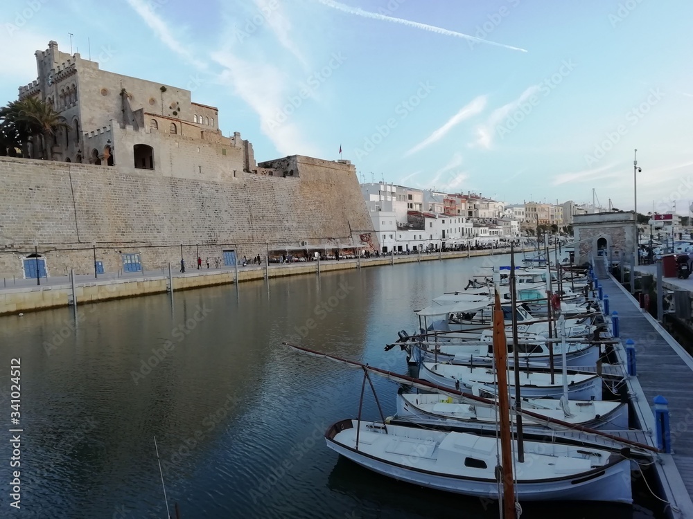 view of the harbour of menorca
