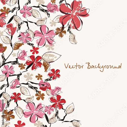 Floral background. Can be used for wallpaper,  post card, surface textures.