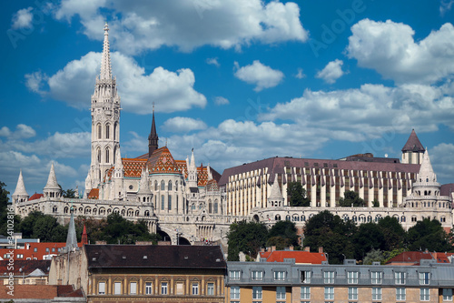 Fishermans towers and Matthias church in Budapest Hungary