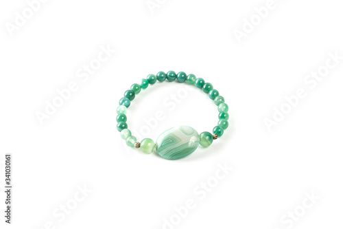 agate bracelet on a white background isolate