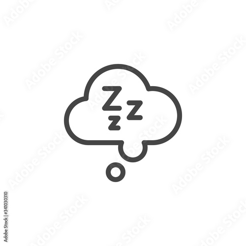 Sleepiness graphic icon. Drowsiness is a symptom of fatigue, depression, poor health, side effects of drugs, diseases. Vector illustration isolated for web and mobile apps in line design